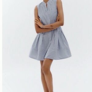 Anthropologie Blue and White Mini Dress